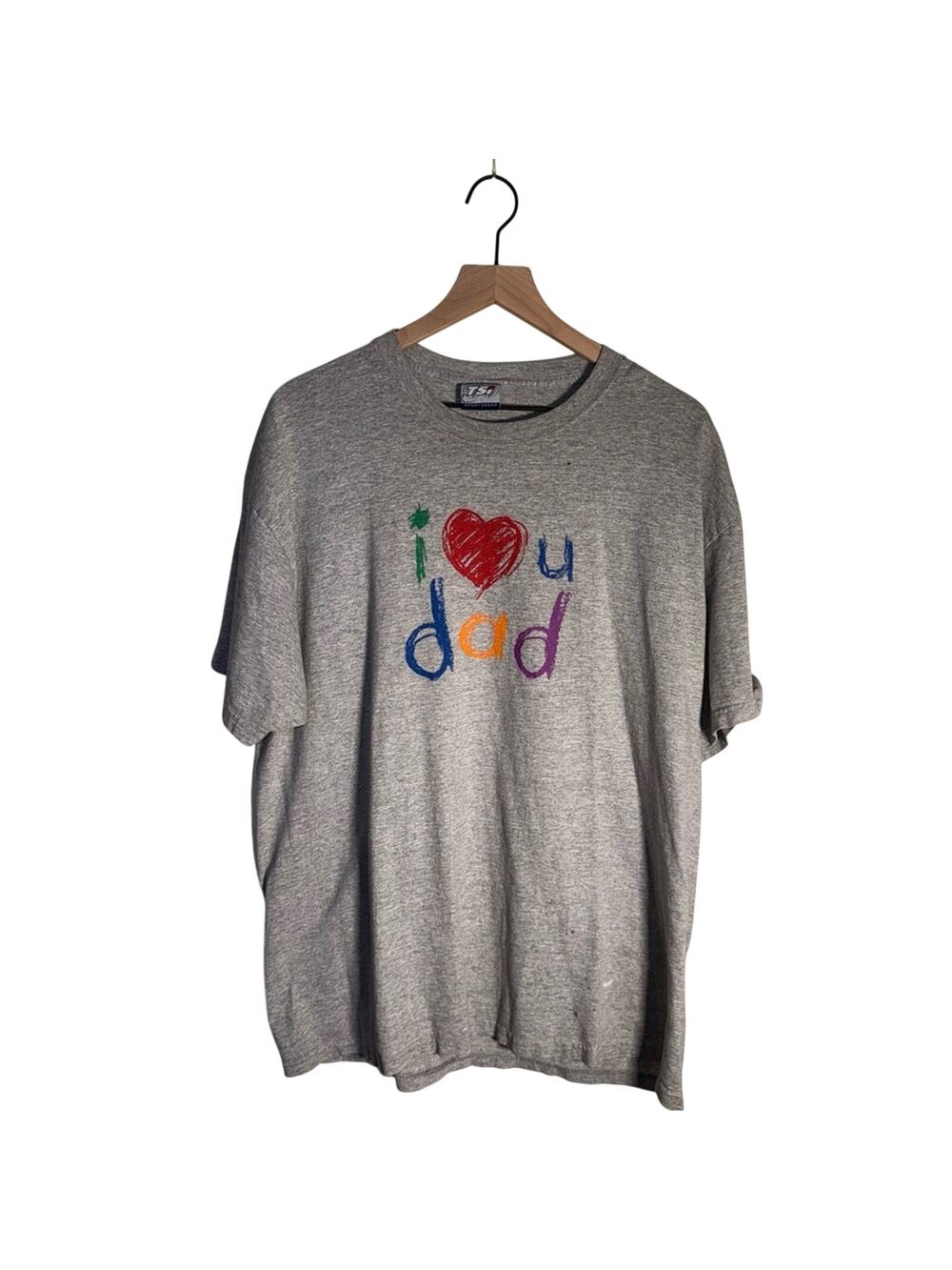 VINTAGE 90s “I ❤️ U Dad” oversized cotton graphic tshirt XL